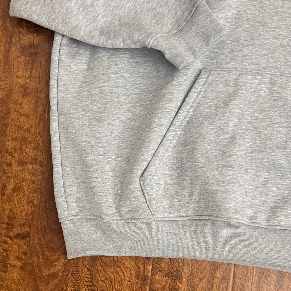 Adidas Light Gray Pullover Hoodie with Trefoil Logo Size M - Picture 7 of 16